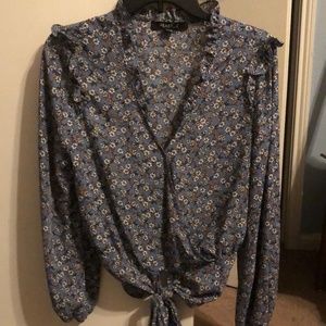 Blue crop long sleeve. Size medium.